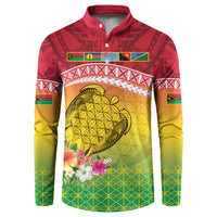 Melanesian Ni-Vanuatu Button Sweatshirt Sea Turtle with Sand Drawing Pattern LT9 Reggae - Polynesian Pride