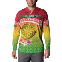 Melanesian Ni-Vanuatu Button Sweatshirt Sea Turtle with Sand Drawing Pattern LT9 - Polynesian Pride