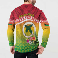 Melanesian Ni-Vanuatu Button Sweatshirt Sea Turtle with Sand Drawing Pattern LT9 - Polynesian Pride