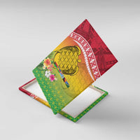 Melanesian Ni-Vanuatu Canvas Wall Art Sea Turtle with Sand Drawing Pattern LT9 With Frame Reggae - Polynesian Pride