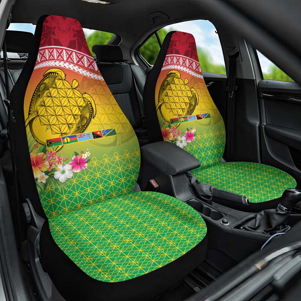 Melanesian Ni-Vanuatu Car Seat Cover Sea Turtle with Sand Drawing Pattern