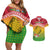 Melanesian Ni-Vanuatu Couples Matching Off Shoulder Short Dress and Hawaiian Shirt Sea Turtle with Sand Drawing Pattern