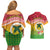 Melanesian Ni-Vanuatu Couples Matching Off Shoulder Short Dress and Hawaiian Shirt Sea Turtle with Sand Drawing Pattern