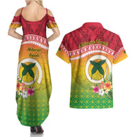 Melanesian Ni-Vanuatu Couples Matching Summer Maxi Dress and Hawaiian Shirt Sea Turtle with Sand Drawing Pattern LT9 - Polynesian Pride