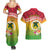 Melanesian Ni-Vanuatu Couples Matching Summer Maxi Dress and Hawaiian Shirt Sea Turtle with Sand Drawing Pattern