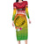 Melanesian Ni-Vanuatu Family Matching Long Sleeve Bodycon Dress and Hawaiian Shirt Sea Turtle with Sand Drawing Pattern