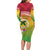 Melanesian Ni-Vanuatu Family Matching Long Sleeve Bodycon Dress and Hawaiian Shirt Sea Turtle with Sand Drawing Pattern