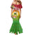 Melanesian Ni-Vanuatu Family Matching Mermaid Dress and Hawaiian Shirt Sea Turtle with Sand Drawing Pattern