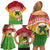 Melanesian Ni-Vanuatu Family Matching Off Shoulder Short Dress and Hawaiian Shirt Sea Turtle with Sand Drawing Pattern