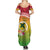 Melanesian Ni-Vanuatu Family Matching Summer Maxi Dress and Hawaiian Shirt Sea Turtle with Sand Drawing Pattern