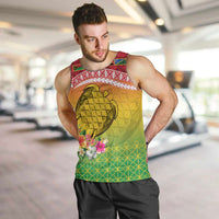 Melanesian Ni-Vanuatu Men Tank Top Sea Turtle with Sand Drawing Pattern LT9 Reggae - Polynesian Pride