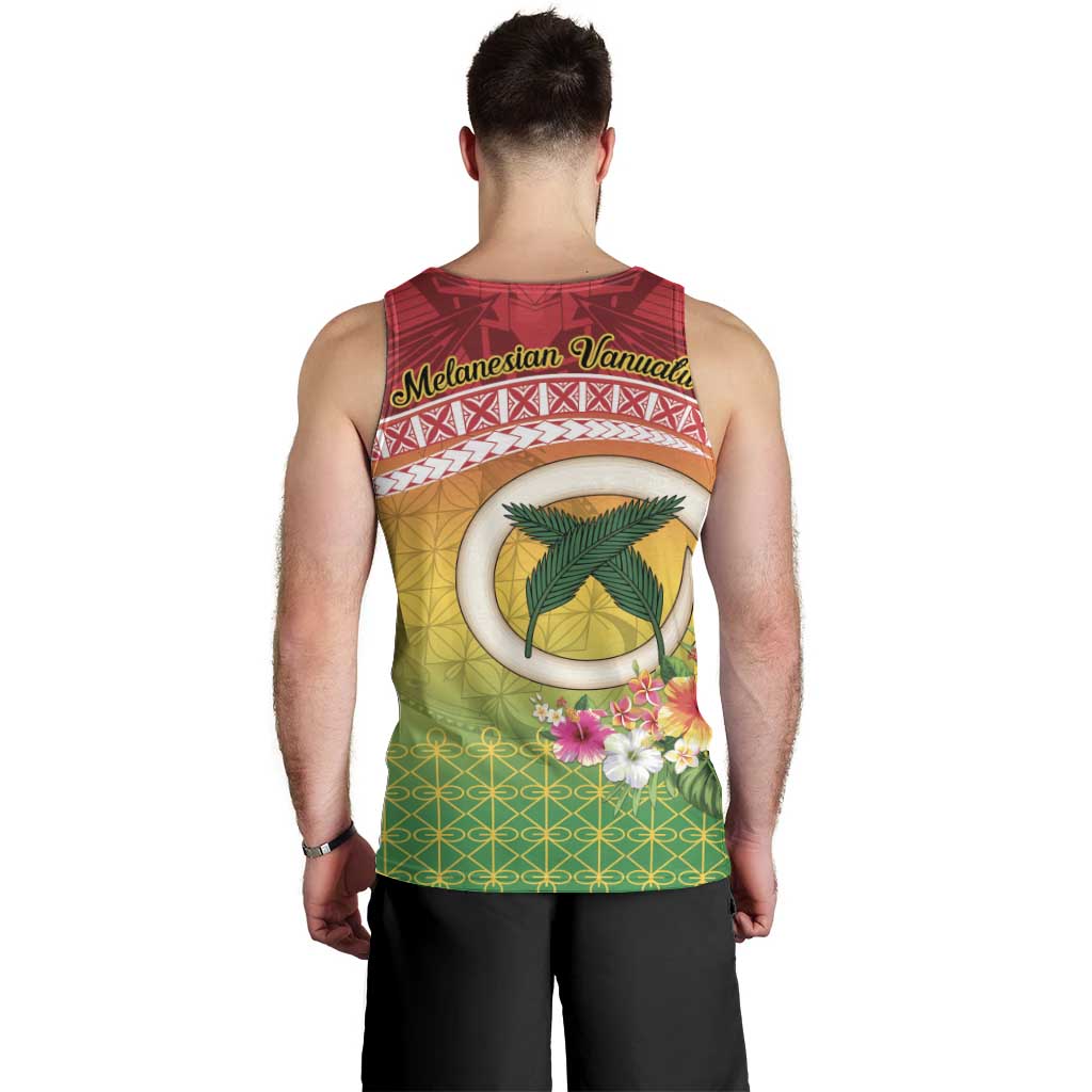 Melanesian Ni-Vanuatu Men Tank Top Sea Turtle with Sand Drawing Pattern LT9 - Polynesian Pride