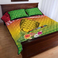 Melanesian Ni-Vanuatu Quilt Bed Set Sea Turtle with Sand Drawing Pattern LT9 - Polynesian Pride