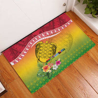 Melanesian Ni-Vanuatu Rubber Doormat Sea Turtle with Sand Drawing Pattern LT9 - Polynesian Pride
