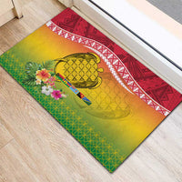 Melanesian Ni-Vanuatu Rubber Doormat Sea Turtle with Sand Drawing Pattern LT9 - Polynesian Pride
