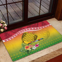 Melanesian Ni-Vanuatu Rubber Doormat Sea Turtle with Sand Drawing Pattern LT9 - Polynesian Pride