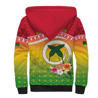 Melanesian Ni-Vanuatu Sherpa Hoodie Sea Turtle with Sand Drawing Pattern LT9 - Polynesian Pride