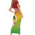 Melanesian Ni-Vanuatu Short Sleeve Bodycon Dress Sea Turtle with Sand Drawing Pattern