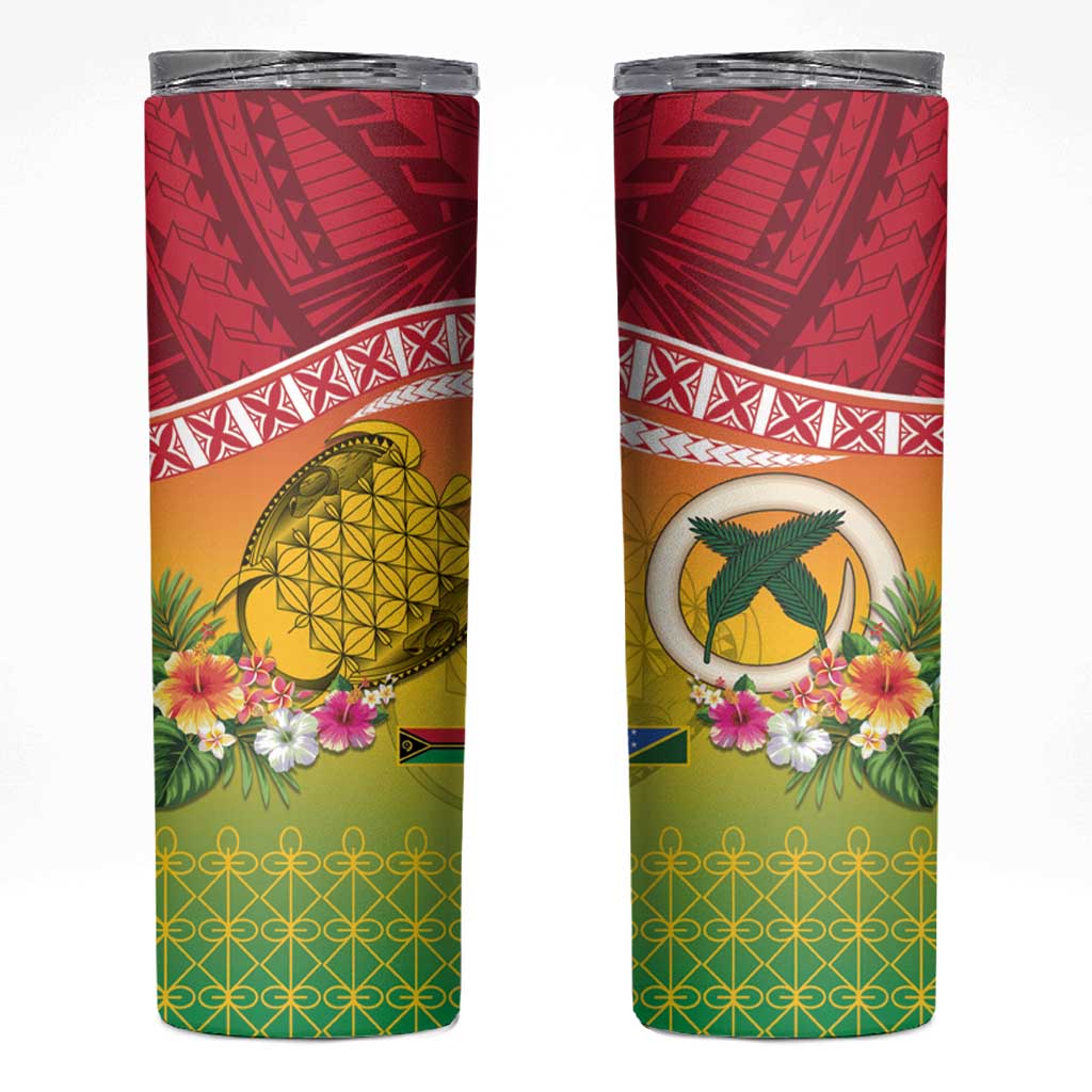 Melanesian Ni-Vanuatu Skinny Tumbler Sea Turtle with Sand Drawing Pattern