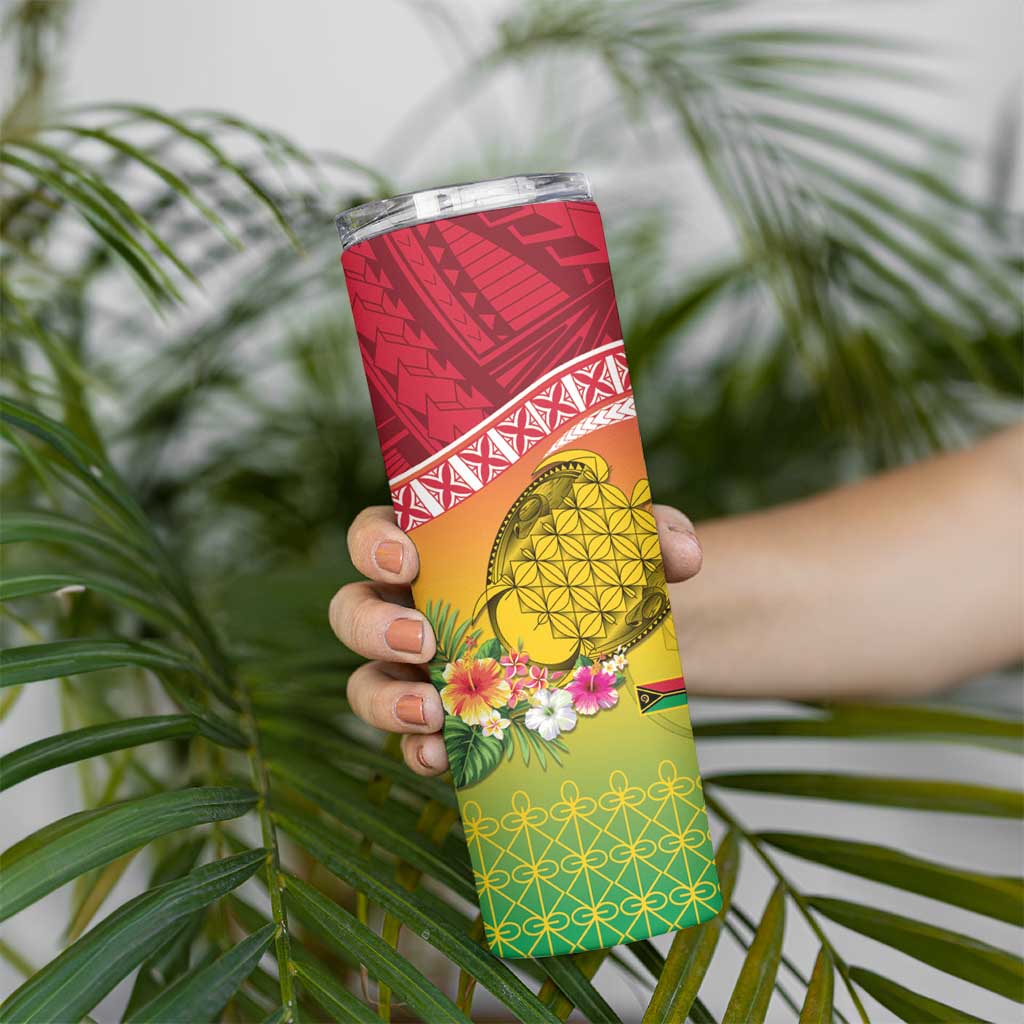 Melanesian Ni-Vanuatu Skinny Tumbler Sea Turtle with Sand Drawing Pattern