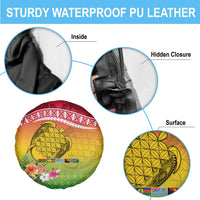 Melanesian Ni-Vanuatu Spare Tire Cover Sea Turtle with Sand Drawing Pattern LT9 - Polynesian Pride