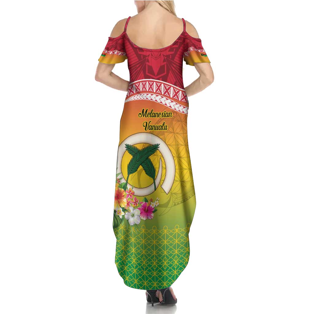 Melanesian Ni-Vanuatu Summer Maxi Dress Sea Turtle with Sand Drawing Pattern LT9 - Polynesian Pride