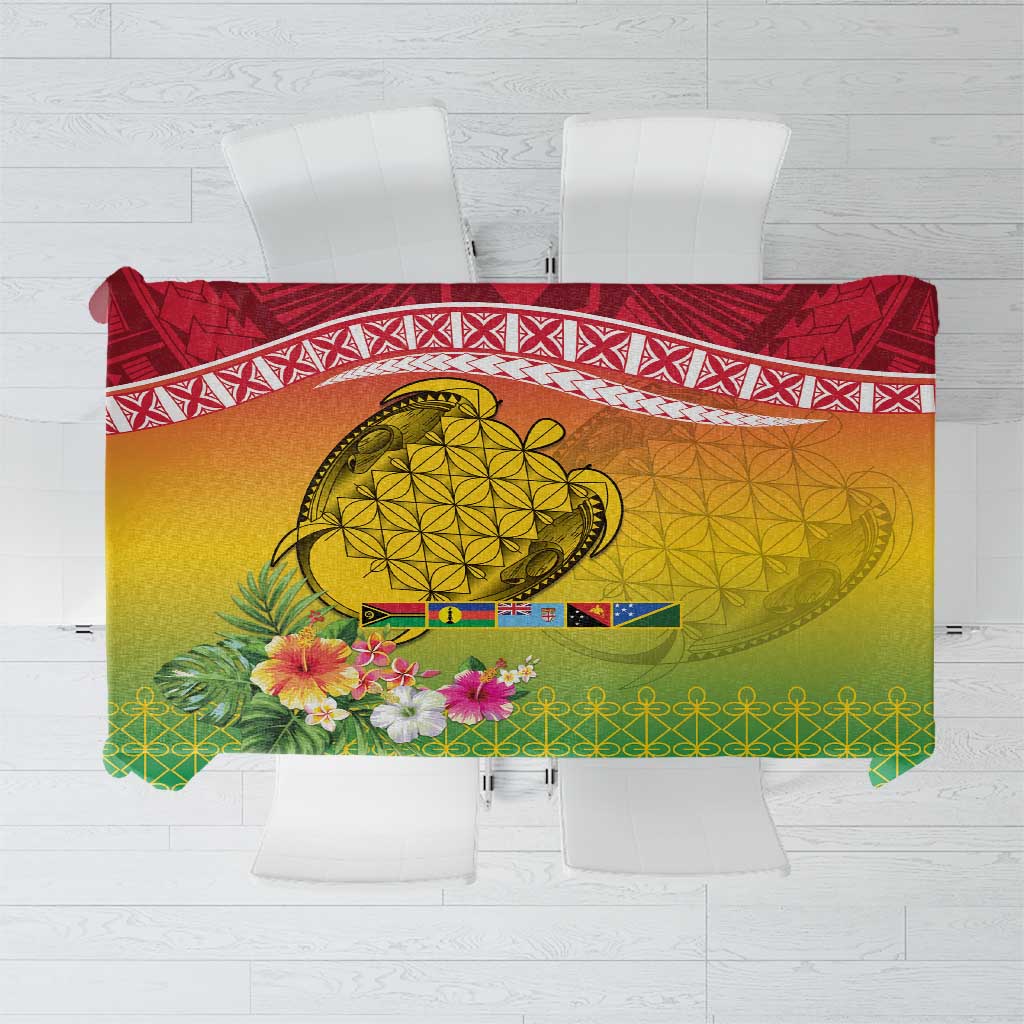 Melanesian Ni-Vanuatu Tablecloth Sea Turtle with Sand Drawing Pattern LT9 Reggae - Polynesian Pride