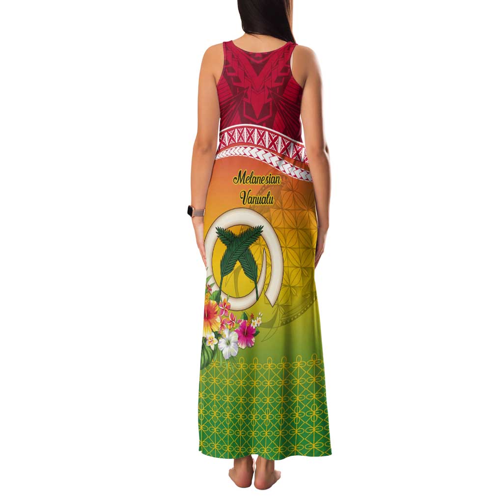 Melanesian Ni-Vanuatu Tank Maxi Dress Sea Turtle with Sand Drawing Pattern LT9 - Polynesian Pride