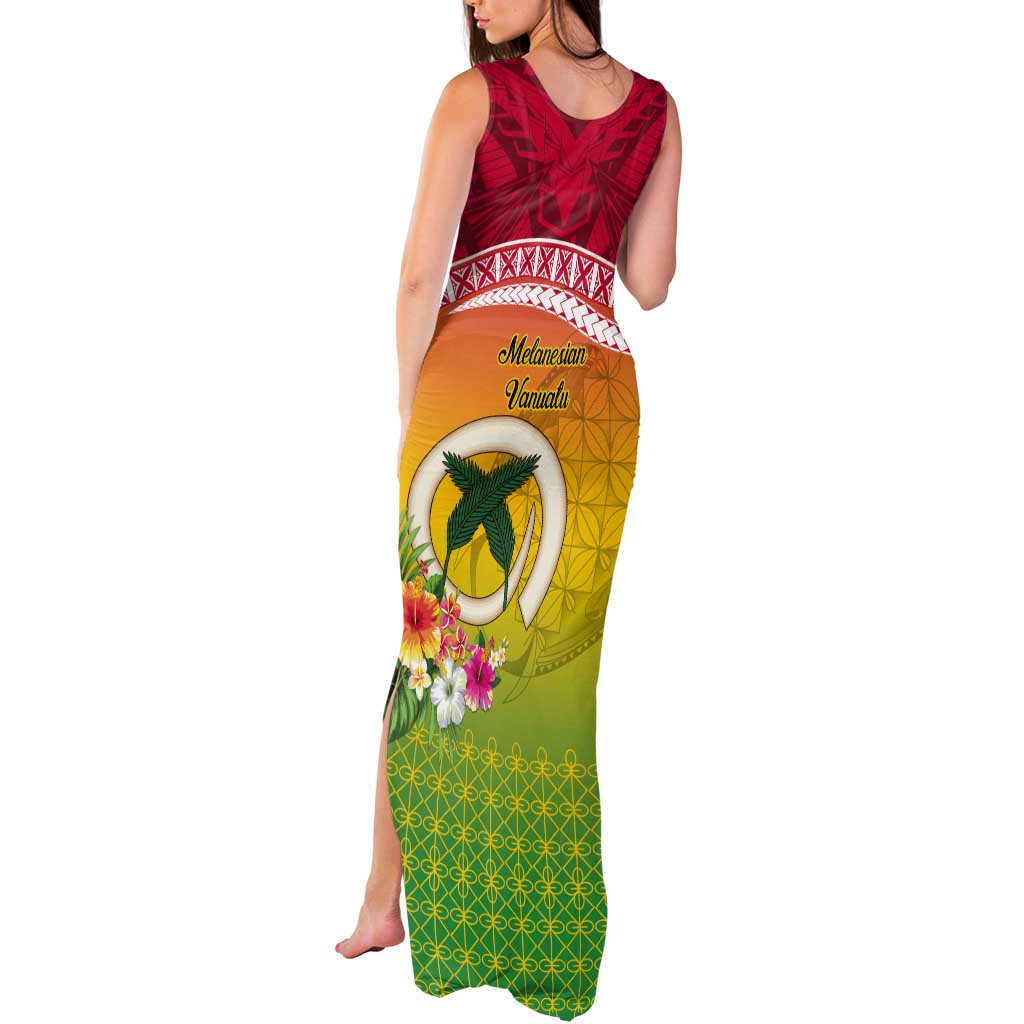 Melanesian Ni-Vanuatu Tank Maxi Dress Sea Turtle with Sand Drawing Pattern LT9 - Polynesian Pride