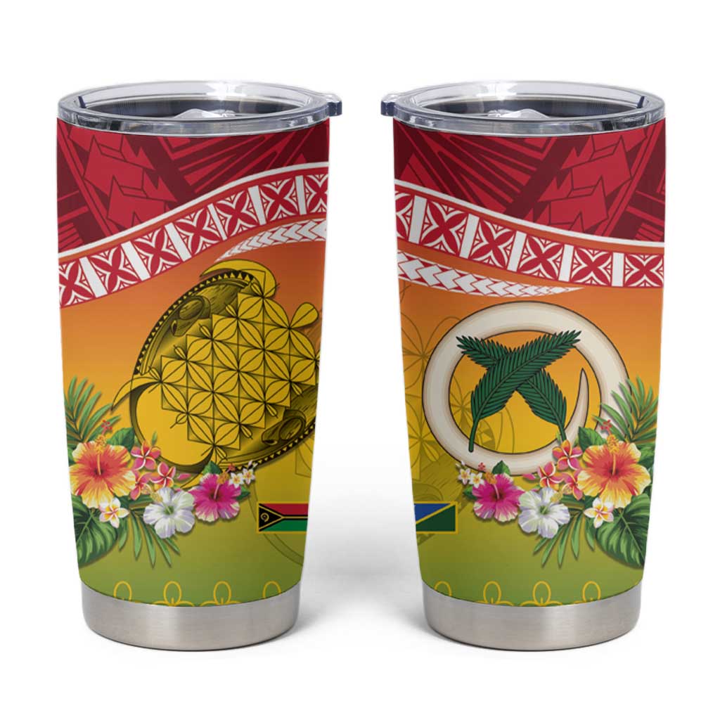 Melanesian Ni-Vanuatu Tumbler Cup Sea Turtle with Sand Drawing Pattern LT9 Reggae - Polynesian Pride