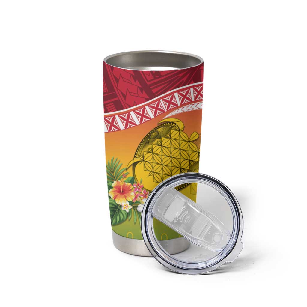 Melanesian Ni-Vanuatu Tumbler Cup Sea Turtle with Sand Drawing Pattern LT9 - Polynesian Pride