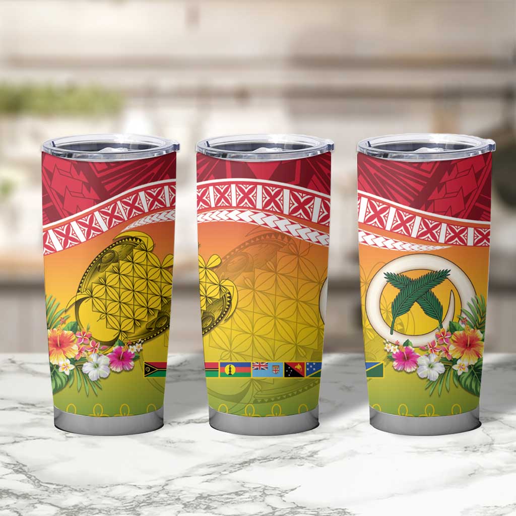 Melanesian Ni-Vanuatu Tumbler Cup Sea Turtle with Sand Drawing Pattern LT9 - Polynesian Pride