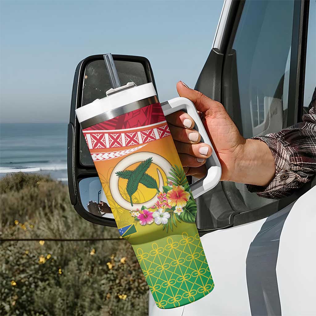 Melanesian Ni-Vanuatu Tumbler With Handle Sea Turtle with Sand Drawing Pattern LT9 - Polynesian Pride