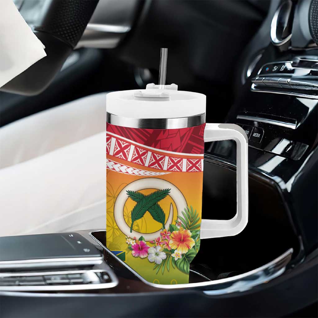 Melanesian Ni-Vanuatu Tumbler With Handle Sea Turtle with Sand Drawing Pattern LT9 - Polynesian Pride