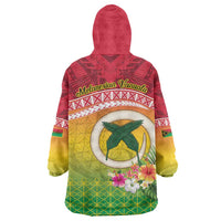 Melanesian Ni-Vanuatu Wearable Blanket Hoodie Sea Turtle with Sand Drawing Pattern