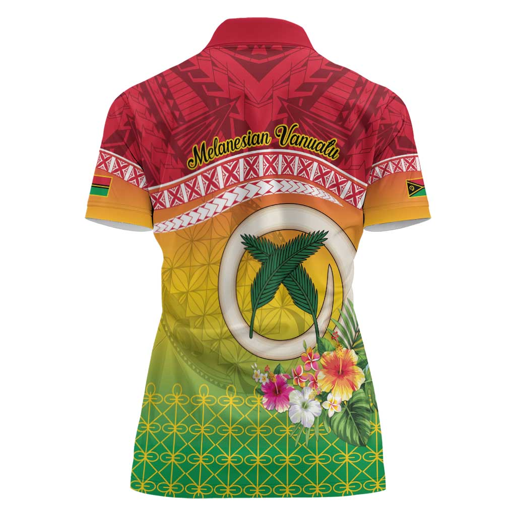 Melanesian Ni-Vanuatu Women Polo Shirt Sea Turtle with Sand Drawing Pattern