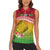 Melanesian Ni-Vanuatu Women Sleeveless Polo Shirt Sea Turtle with Sand Drawing Pattern