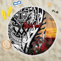 Personalised New Zealand Waitangi and ANZAC day Beach Blanket LT9 One Size 150cm White - Polynesian Pride
