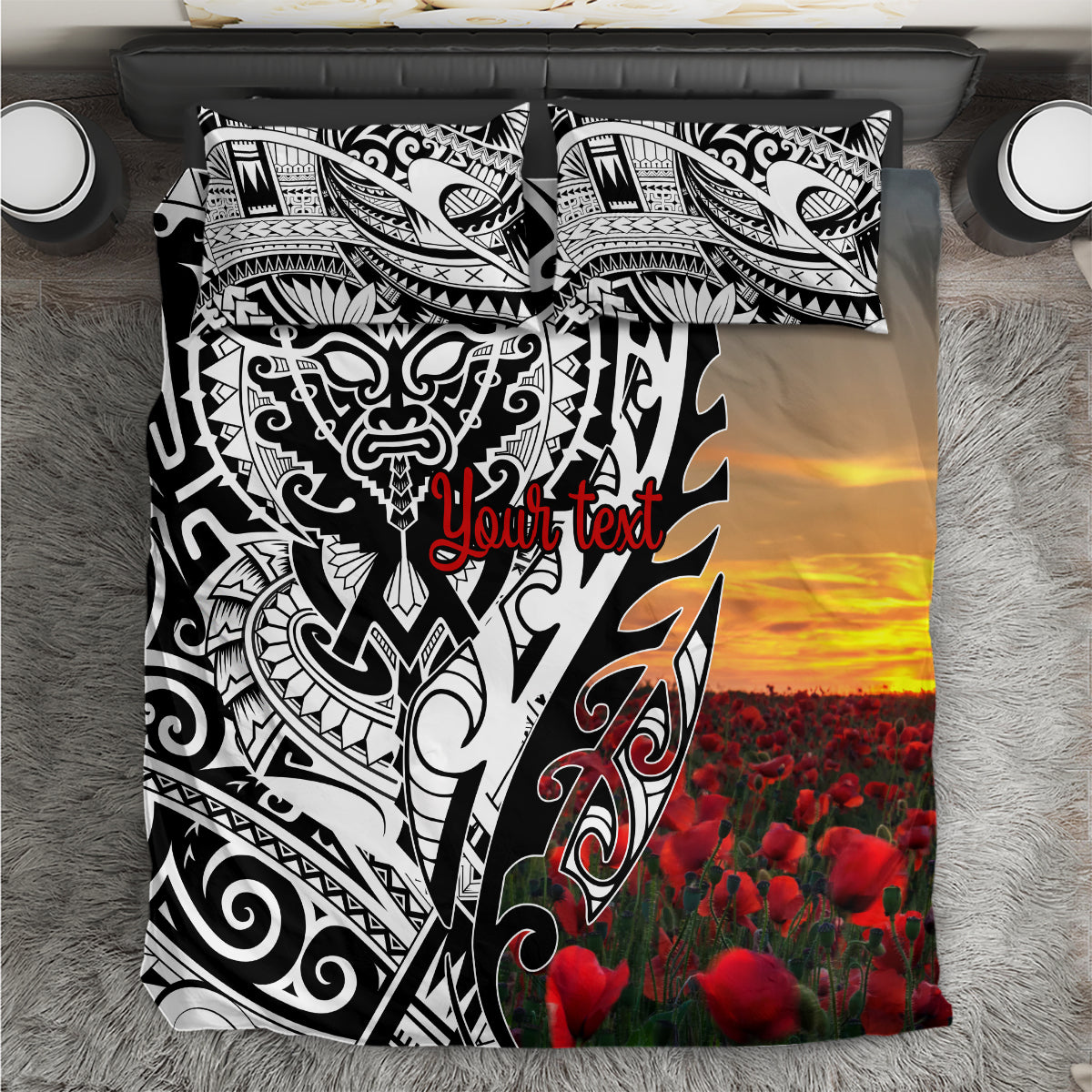 Personalised New Zealand Waitangi and ANZAC day Bedding Set LT9 White - Polynesian Pride