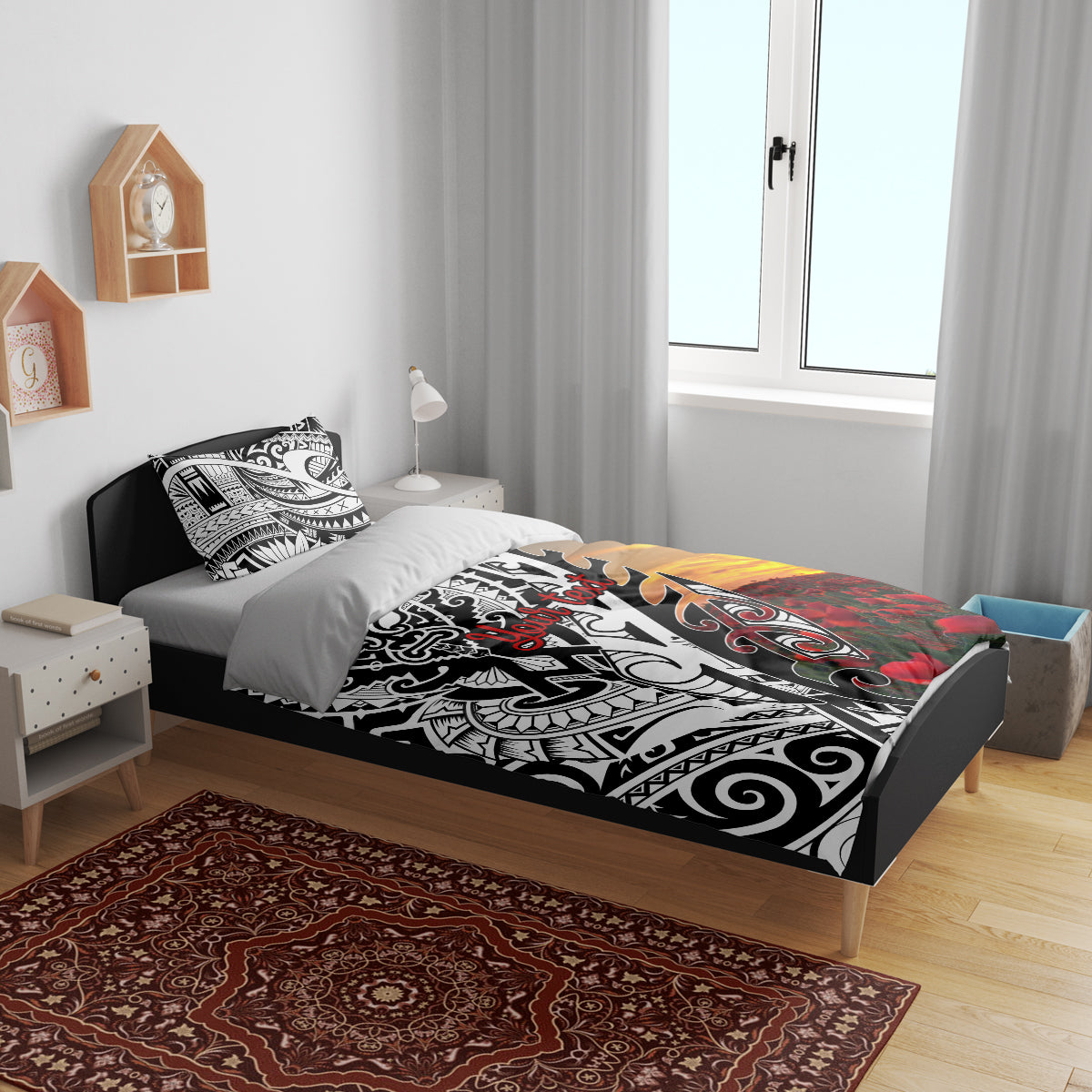 Personalised New Zealand Waitangi and ANZAC day Bedding Set LT9 - Polynesian Pride