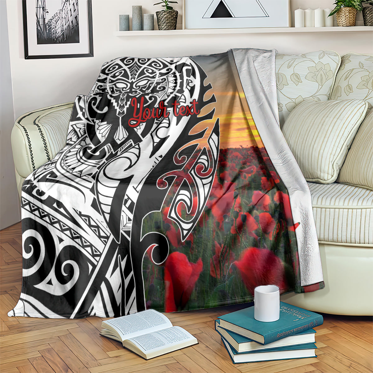 Personalised New Zealand Waitangi and ANZAC day Blanket LT9 White - Polynesian Pride