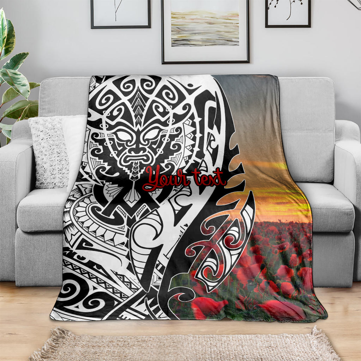Personalised New Zealand Waitangi and ANZAC day Blanket LT9 - Polynesian Pride