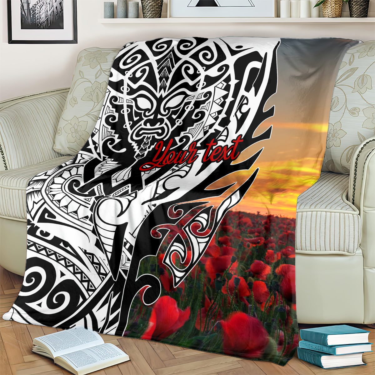 Personalised New Zealand Waitangi and ANZAC day Blanket LT9 - Polynesian Pride