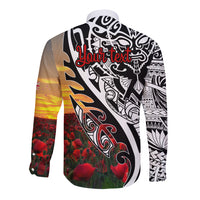 Personalised New Zealand Waitangi and ANZAC day Long Sleeve Button Shirt LT9 - Polynesian Pride