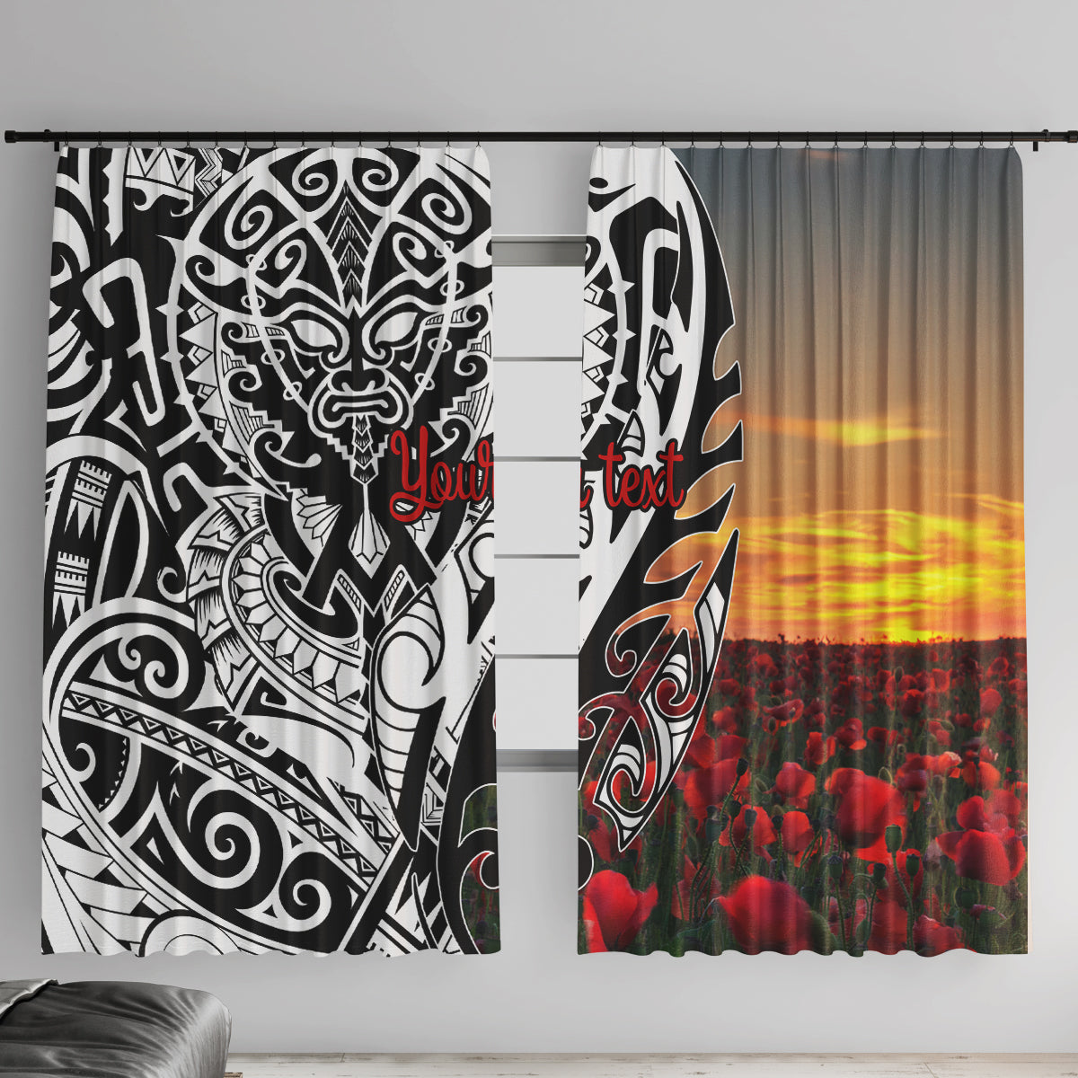 Personalised New Zealand Waitangi and ANZAC day Window Curtain