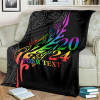 Personalised New Zealand Wellington Pride Blanket Maori Fern with Pride Flag 2024 LT9 - Polynesian Pride