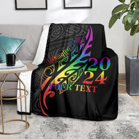 Personalised New Zealand Wellington Pride Blanket Maori Fern with Pride Flag 2024 LT9 - Polynesian Pride