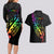 Personalised New Zealand Wellington Pride Couples Matching Long Sleeve Bodycon Dress and Hawaiian Shirt Maori Fern with Pride Flag 2024 LT9 - Polynesian Pride