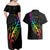 Personalised New Zealand Wellington Pride Couples Matching Off Shoulder Maxi Dress and Hawaiian Shirt Maori Fern with Pride Flag 2024 LT9 - Polynesian Pride