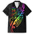 Personalised New Zealand Wellington Pride Family Matching Puletasi and Hawaiian Shirt Maori Fern with Pride Flag 2024 LT9 Dad's Shirt - Short Sleeve Black - Polynesian Pride